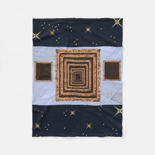 orange blue star custom fleece blanket