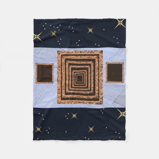 orange blue star custom fleece blanket (Front)