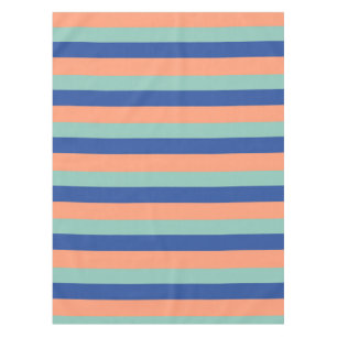Orange & Blue Stripes  Tie Tablecloth