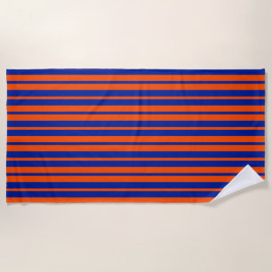 Orange Blue Stylish Stripes Pattern Design  Beach Towel