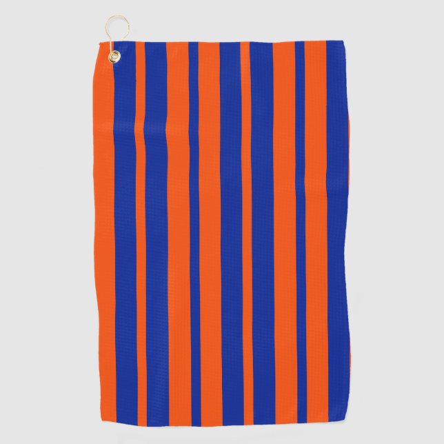 Orange Blue Stylish Stripes Pattern Design  Golf Towel (Front)