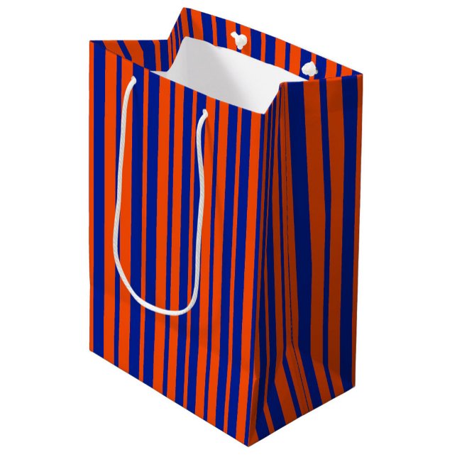 Orange Blue Stylish Stripes Pattern Design  Medium Gift Bag (Creator Uploaded)