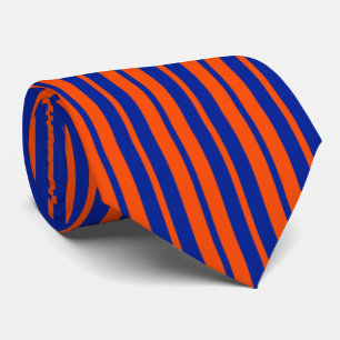 Orange Blue Stylish Stripes Pattern Design Tie