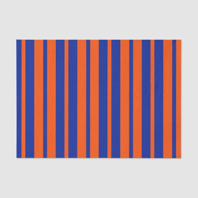 Orange Blue Stylish Stripes Pattern Design  Tissue Paper (Front)