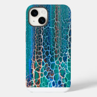 Orange Blue Teal Stained Glass Abstraction