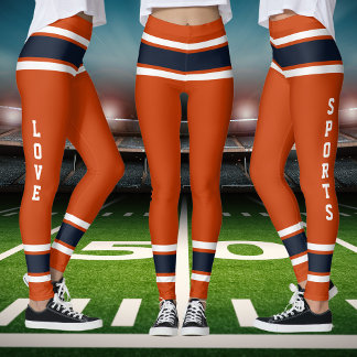 Orange Blue White Team Jersey Colours Love Sports Leggings