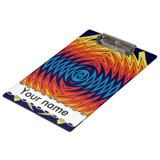 Orange blue windmill abstract design clipboard
