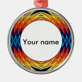 Orange blue windmill abstract design metal tree decoration