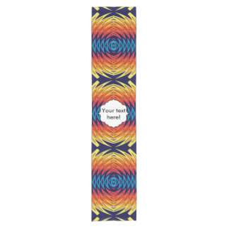 Orange blue windmill abstract design short table runner