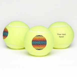 Orange blue windmill abstract design tennis balls