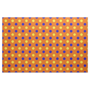 Orange Blue Yellow Polka Dots Design  Fabric