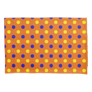 Orange Blue Yellow Polka Dots Design  Pillowcase
