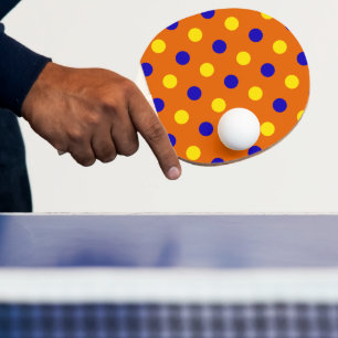 Orange Blue Yellow Polka Dots Design Ping Pong Paddle