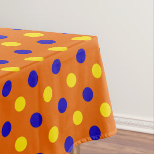 Orange Blue Yellow Polka Dots Design  Tablecloth