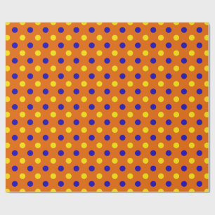 Orange Blue Yellow Polka Dots Design Wrapping Paper