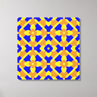 Orange Blue Yellow Spanish Tile Pattern
