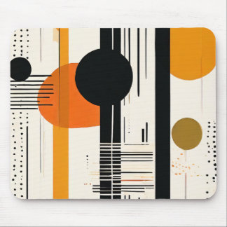 orange boho abstract circles mouse pad