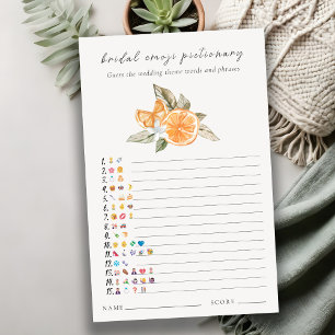 Orange Boho Bridal Shower Emoji Pictionary Game