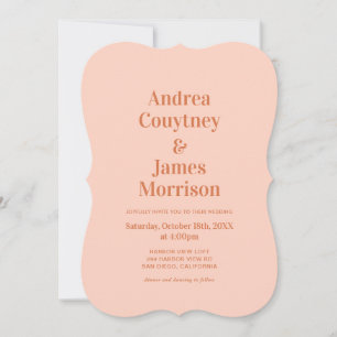 Orange Boho Disco Wedding Invitation