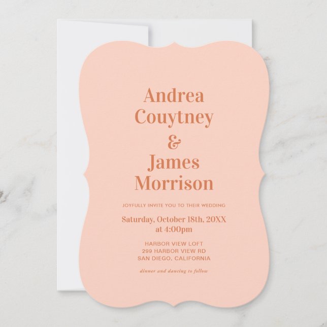 Orange Boho Disco Wedding Invitation (Front)