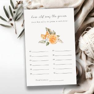 Orange Boho How Old Is Groom  Bridal Shower Game