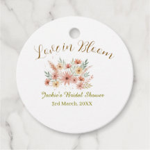 Orange boho love in Bloom bridal shower name retro