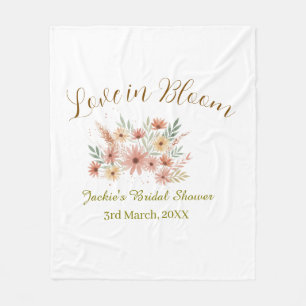 Orange boho love in Bloom bridal shower name retro Fleece Blanket