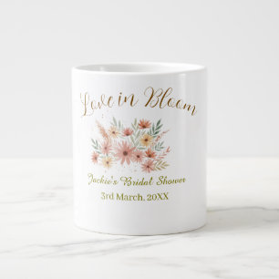 Orange boho love in Bloom bridal shower name retro Large Coffee Mug