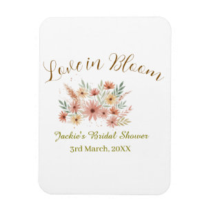 Orange boho love in Bloom bridal shower name retro Magnet