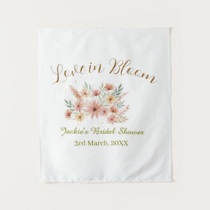 Orange boho love in Bloom bridal shower name retro Tapestry