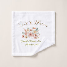 Orange boho love in Bloom bridal shower name retro