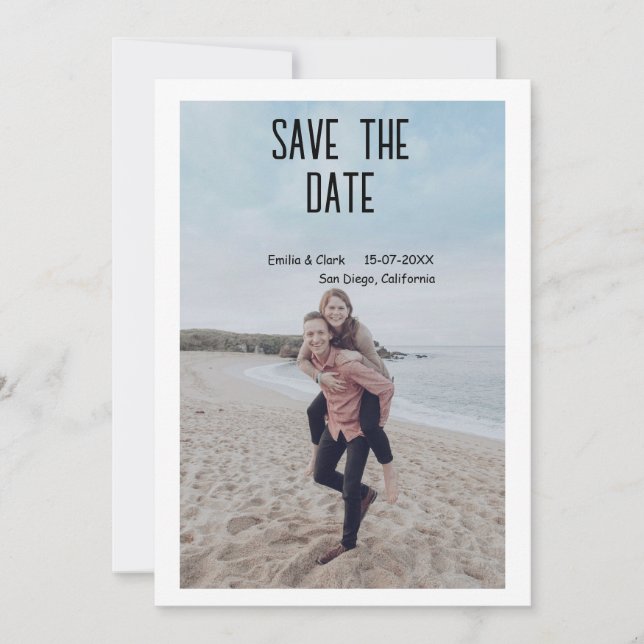 orange boho save the date QR add website name phot Invitation (Front)