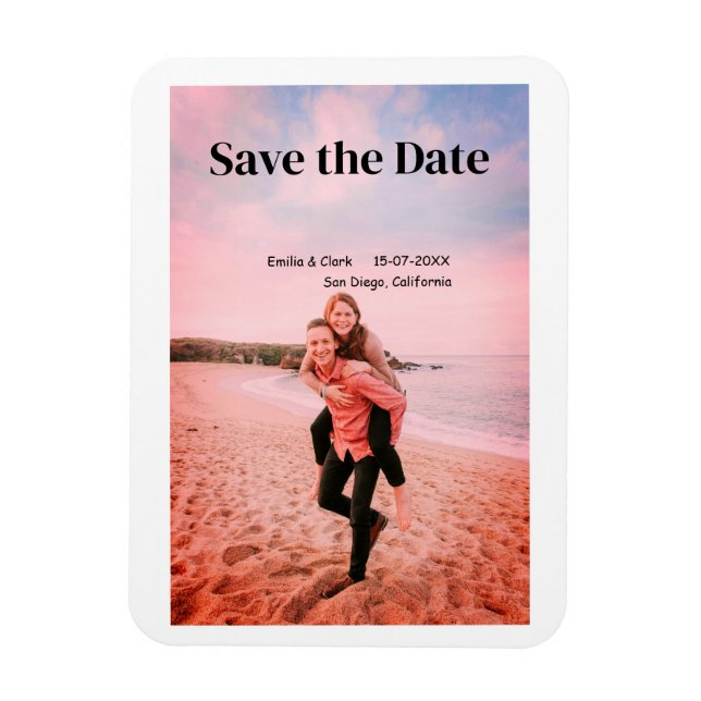 orange boho save the date QR add website name phot Magnet (Vertical)