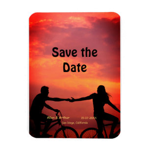 orange boho save the date QR add website name phot Magnet