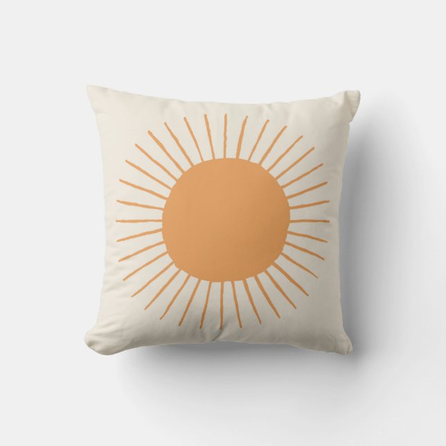 orange boho sun dorm decor pillow (Front)