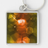 Orange Bokeh Design 1 :: Abstract Ar Keychain