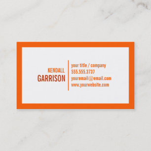 Orange Bold Border Business Card