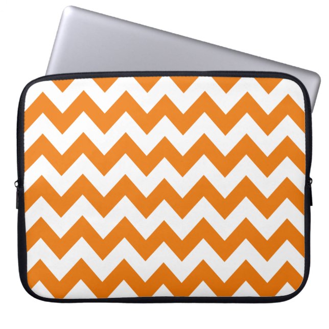 Orange Bold Chevron Laptop Sleeve (Front)