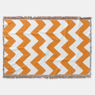 Orange Bold Chevron Throw Blanket