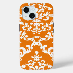 Orange Bold Damask @ Emporiomoffa iPhone 15 Case