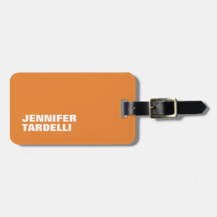 Orange Bold Minimalist Modern Elegant Professional Luggage Tag