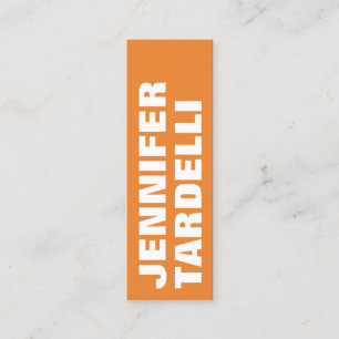 Orange Bold Minimalist Modern Elegant Professional Mini Business Card