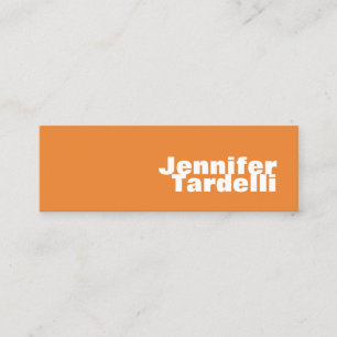 Orange Bold Minimalist Modern Elegant Professional Mini Business Card