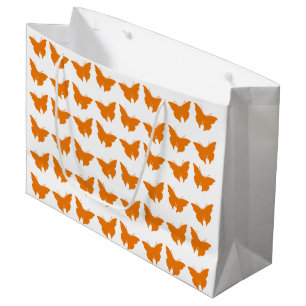 Orange Bold Mod Butterflies Large Gift Bag