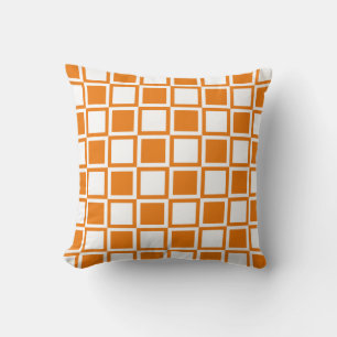 Orange Bold Mod Squares Cushion