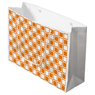 Orange Bold Mod Squares Large Gift Bag