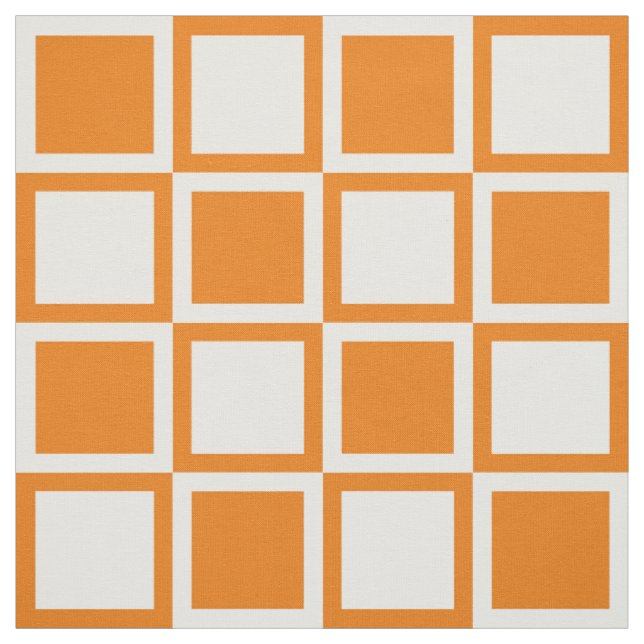 Orange Bold Mod Squares ~ large scale Fabric (Swatch)