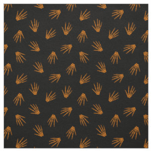 Orange Bones Happy Halloween Modern Fabric