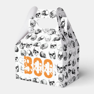 Orange Boo Halloween Spooky Skull Pattern   Favour Box
