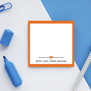 Orange Border & Heart With Love From Post-it Notes